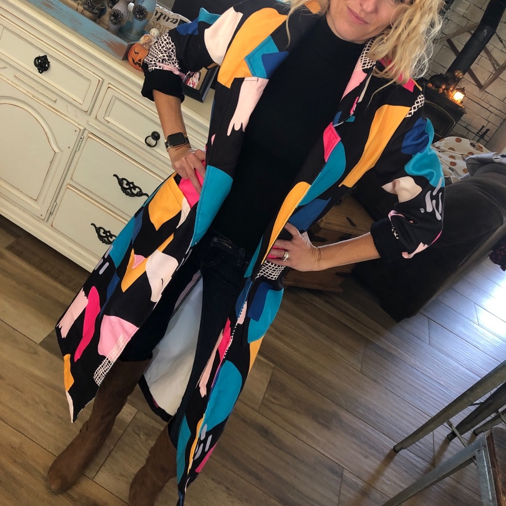 Long printed coat